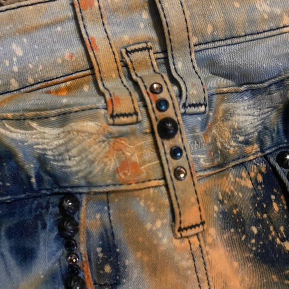 Cargo Robins Jeans With Crystals Sz 34 - Picture 5 of 9